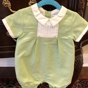 Janie and Jack light green one piece. 6-12 months